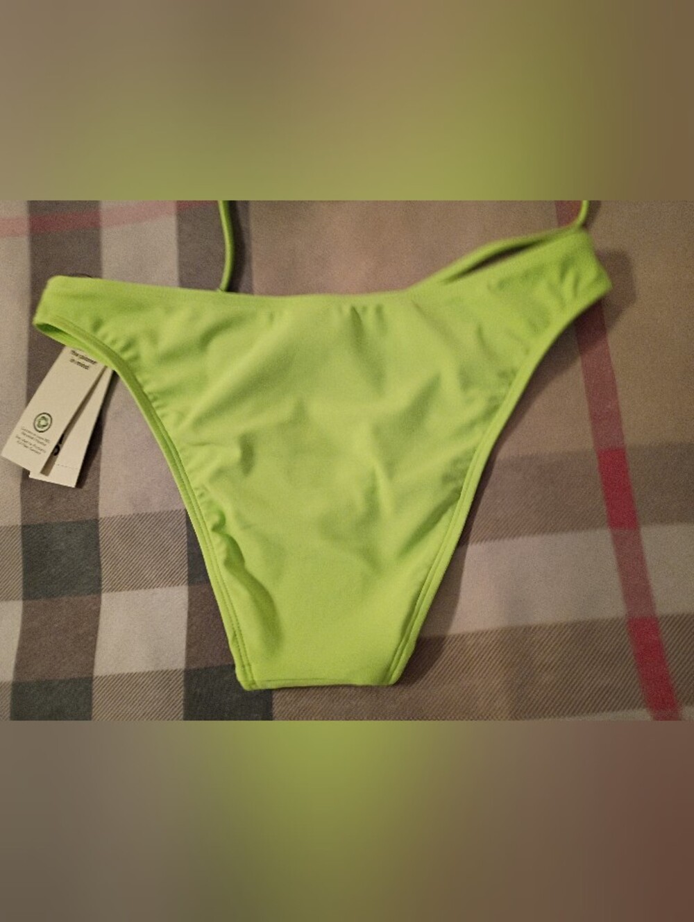 Lime Green Rhinestone Low Rise Bikini Set - Picture 5 of 16